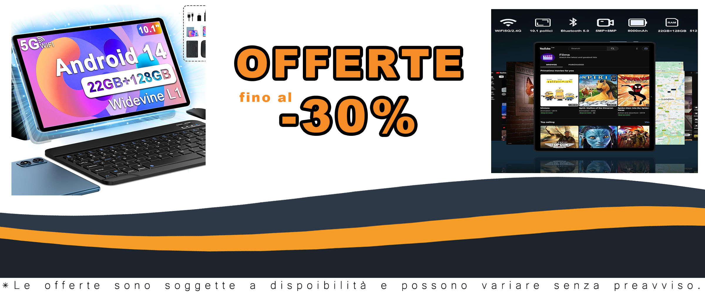 fezawio F10 Tablet 10 Pollici con Tastiera, Mouse e Fondina, in Blu