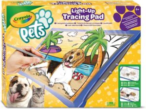 Lavagnetta luminosa Cuccioli Light Up Tracing Pad Pets di Crayola, con luce LED regolabile, perfetta per disegnare e colorare animali