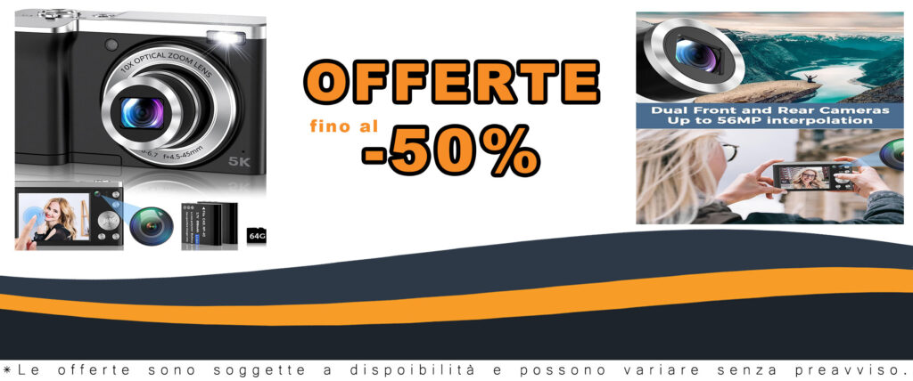 Fotocamera Lecnippy 5K con zoom ottico 10X e stabilizzazione 6 assi