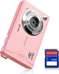 Fotocamera Digitale CCN 48MP rosa con schermo 3.0" e zoom 16X
