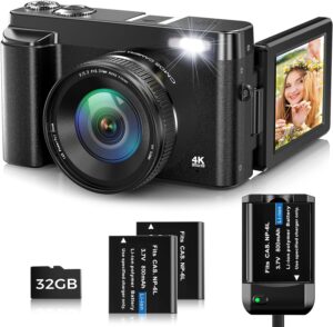 Fotocamera Digitale 4K Oiadek con autofocus e zoom digitale 16x  