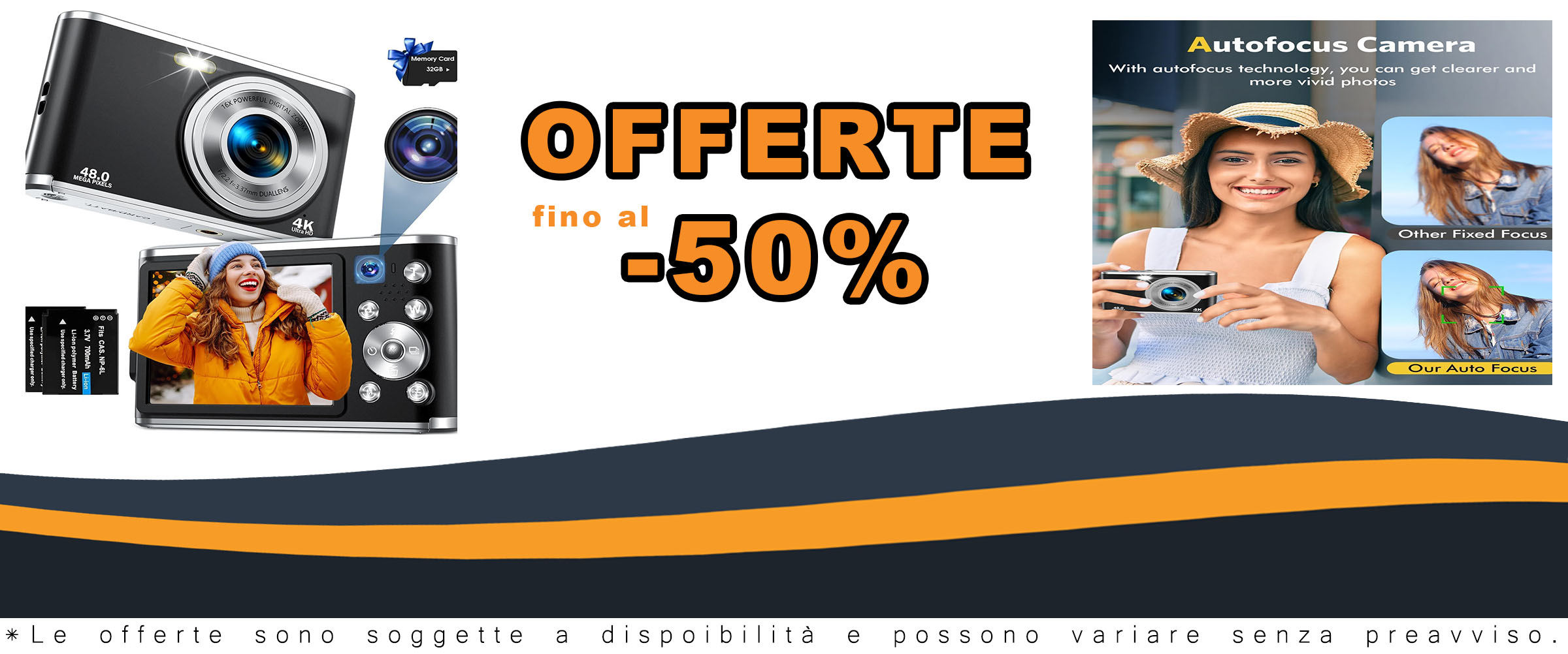Fotocamera Digitale 4K AutoFocus con doppia camera e zoom 16X