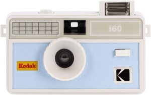 Kodak i60 fotocamera a pellicola celeste con flash pop-up