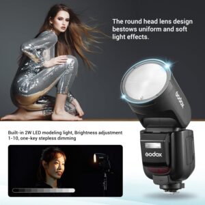 Godox V1Pro-C Speedlite montato su una fotocamera Canon
