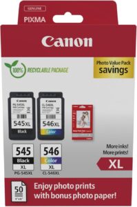 Cartucce d'inchiostro Canon XL con carta fotografica