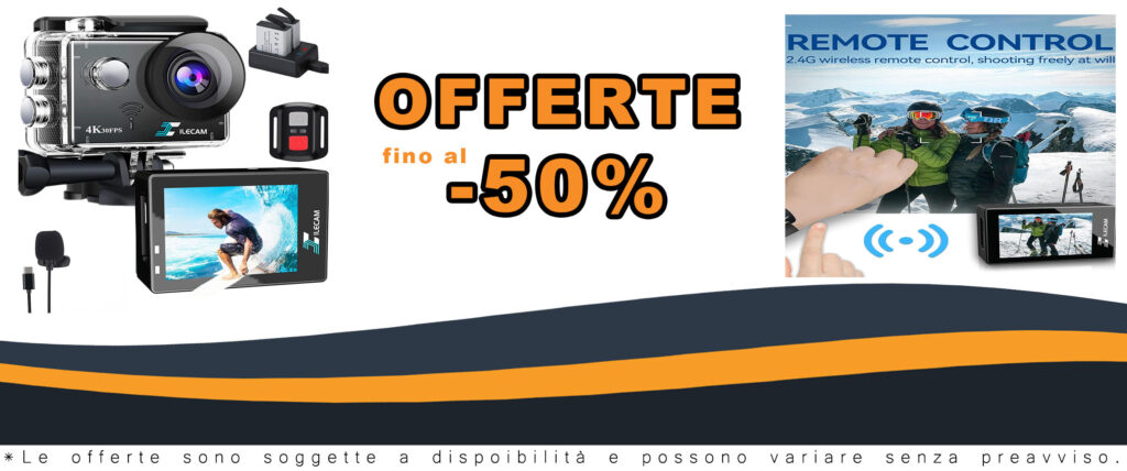 Microfono Esterno Action Cam 4K con WiFi e Telecomando 2.4G