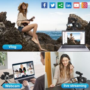 Windancy Videocamera FHD 1080P 48MP 4K con zoom digitale 18X e schermo rotante IPS da 3.0" perfetta per vlogging