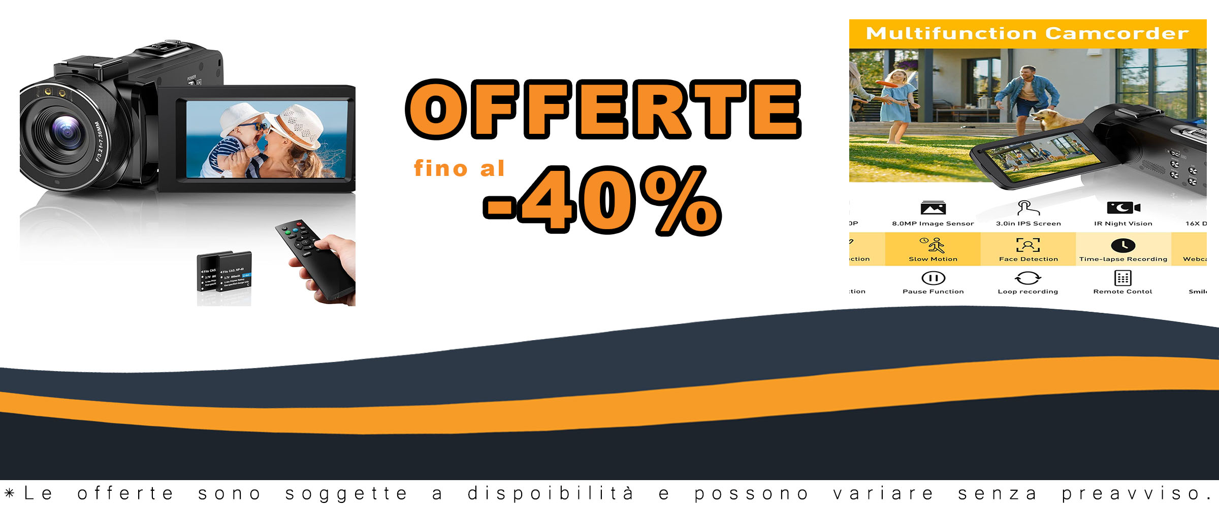 Videocamera Digitale FHD 1080P DPFIHRGO con Zoom 16X e Visione Notturna