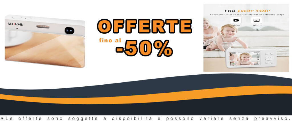 Fotocamera digitale MUTRAIN Slide Open con specchio e risoluzione 1080P, colore bianco