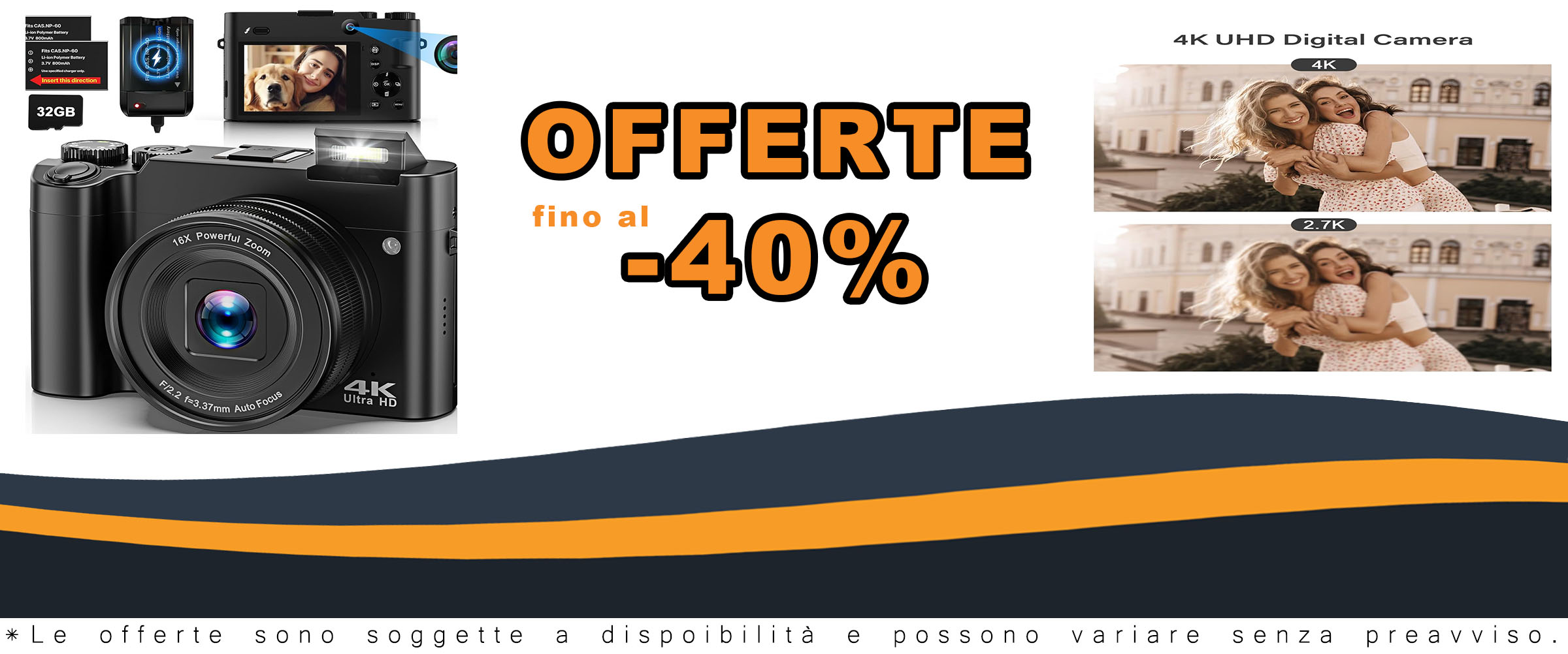 Fotocamera digitale compatta con 64MP, 4K, autofocus e accessori inclusi, perfetta per adolescenti e principianti.