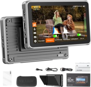 Monitor da campo VILTROX DC-X2 6" per fotocamere DSLR con risoluzione 4K e luminosità 2000 nits