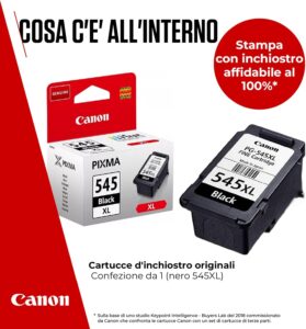 Canon Ink PG-545XL Cartuccia di inchiostro nero per stampante, alta resa fino a 400 pagine A4