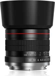Obiettivo EF 85mm f1.8 montato su fotocamera Canon per ritratti professionali  