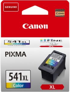 Cartuccia Canon CL-541 XL con imballaggio ecologico, ideale per stampe di alta qualità.