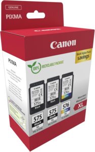 Confezione multipla Canon PG-575XL e CL-576XL, cartucce ad alta capacità per stampe di qualità  