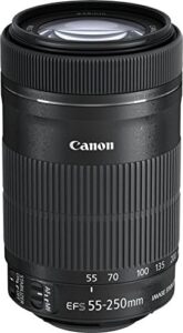 Canon Obiettivo EF-S 55-250 mm f/4-5.6 IS STM, obiettivo versatile per reflex Canon, con stabilizzazione d'immagine e motore STM