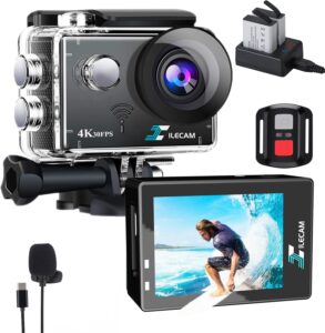 Microfono Esterno per Action Cam 4K con telecomando e accessori per riprese subacquee