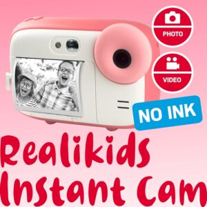 Agfa Realikids fotocamera istantanea rosa con 3 rotoli di carta termica  