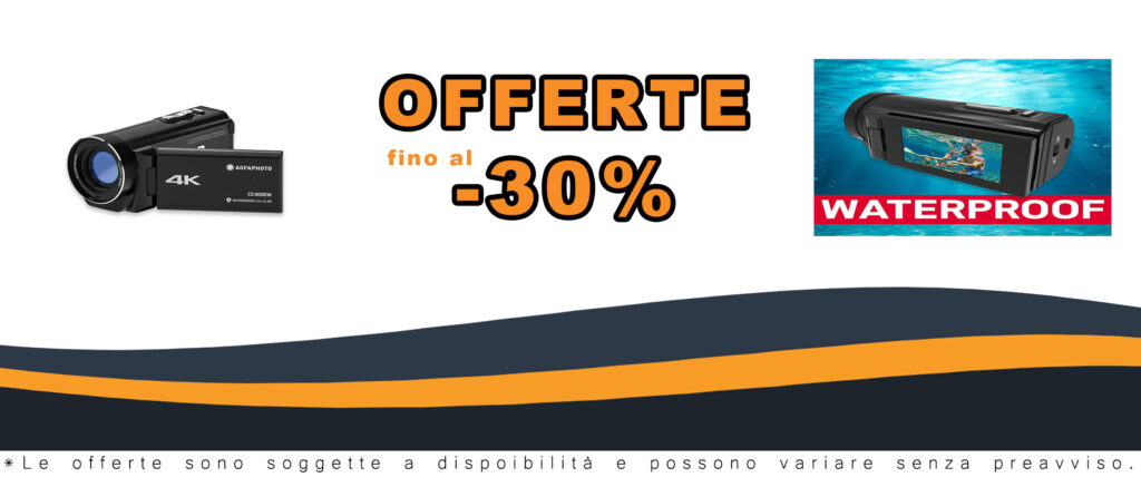 AgfaPhoto Realimove CC4000W, videocamera impermeabile 4K con schermo touch e zoom digitale 18x
