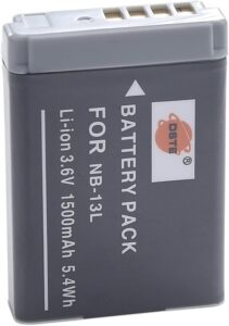 Kit DSTE 2-Pack Batteria e Caricabatteria compatibile con Canon NB-13L per lunga durata e prestazioni affidabili  