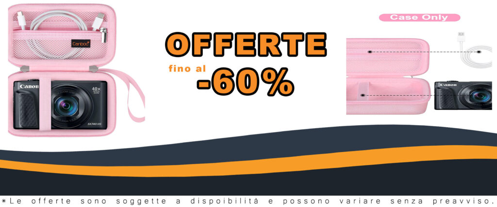 Canboc Custodia per Canon PowerShot SX740 con tasca mesh per accessori