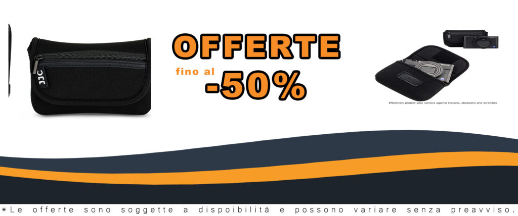 Custodia JJC per fotocamera compatta in neoprene con cinghia da polso per fotocamere Sony, Canon, Olympus e Ricoh