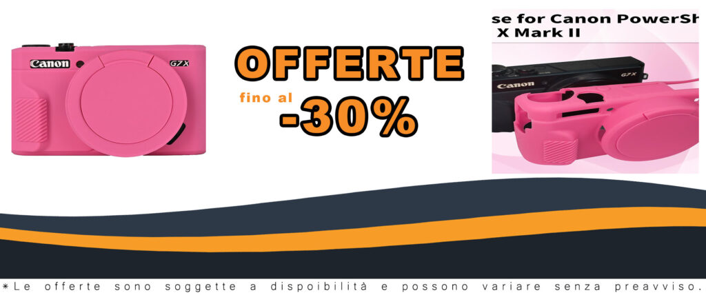 Custodia protettiva rosa in morbido silicone per fotocamera Canon G7 X Mark II con copriobiettivo rimovibile