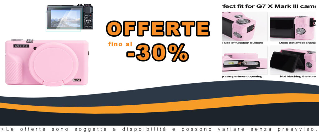 Custodia in silicone per Canon G7X Mark III con pellicola protettiva