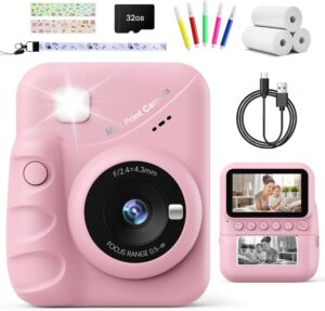 TIATUA Macchina Fotografica Bambini Istantanea, ideale per bambini dai 3 ai 12 anni, con schermo 3.0 pollici e fotocamera 48MP
