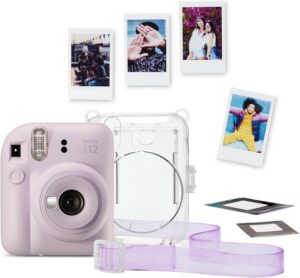 Fotocamera istantanea Instax Mini 12 in edizione limitata, lilla e viola, perfetta per scattare foto istantanee di qualità.