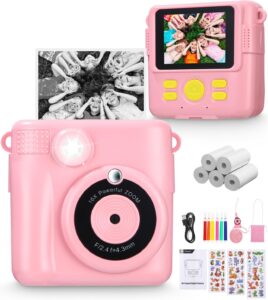 Macchina fotografica istantanea per bambini con schermo da 2,4 pollici, risoluzione 1080P, 32GB di memoria e capacità di stampa istantanea