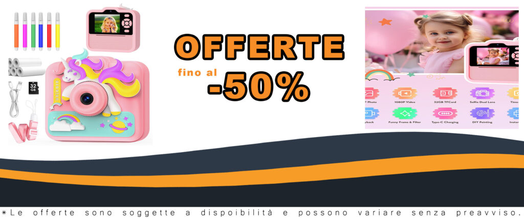 Macchina fotografica istantanea per bambini, con schermo da 2,4 pollici e funzione selfie, regalo ideale per bambini dai 3 agli 8 anni