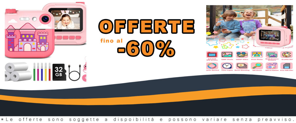 GREENKINDER Macchina Fotografica Bambini Istantanea, fotocamera digitale per bambini con schermo da 2,4 pollici e 1080P di risoluzione.