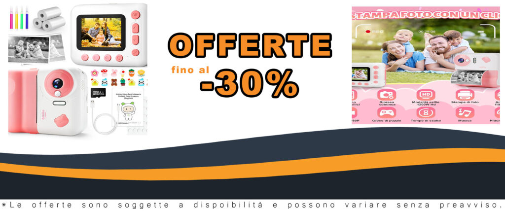 IEEILULU Macchina Fotografica Istantanea 1080P HD con stampa istantanea e 64GB, ideale per bambini