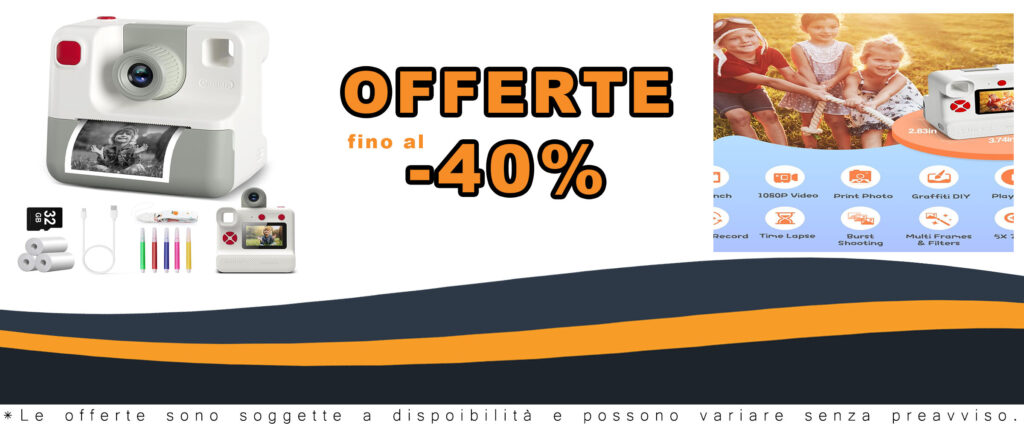Macchina fotografica istantanea 1080P HD per bambini con 32GB di memoria e 5 penne colorate, ideale come regalo per bambini dai 3 ai 10 anni.