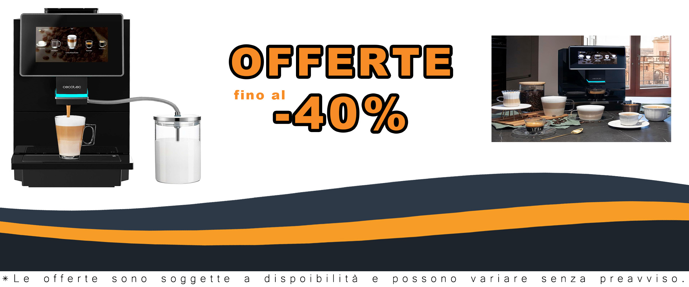 Cecotec Macchina da Caffè Superautomatica Touch Cremmaet OCS, elegante e performante, con schermo TFT, sistema Thermoblock e funzione di pulizia automatica.