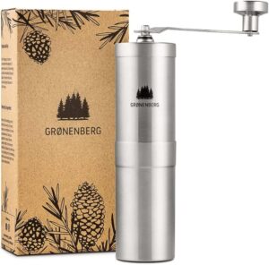 Macinacaffè manuale Groenenberg in acciaio inox, regolazione continua per caffè ed espresso