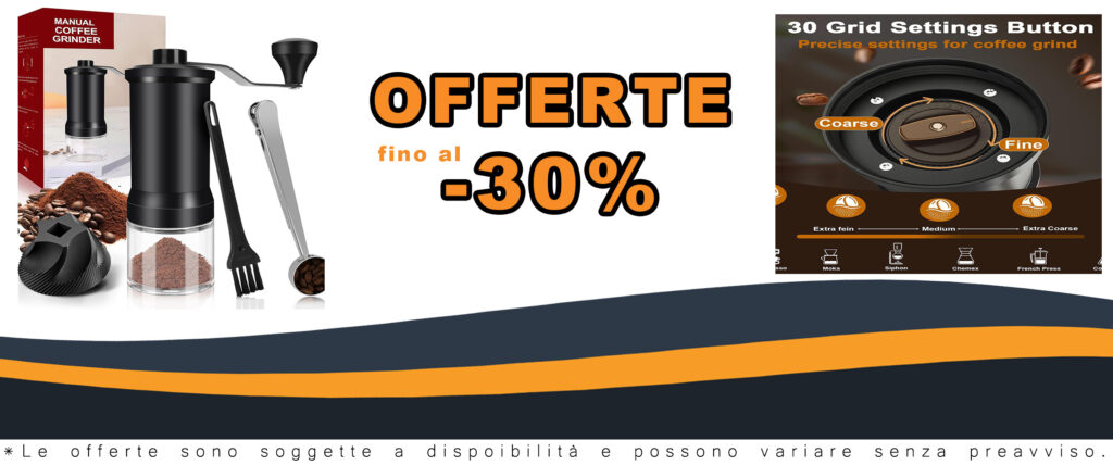 Hossom Macina Caffè Manuale con meccanismo in ceramica e 30+ ingranaggi regolabili, ideale per espresso, moka e french press
