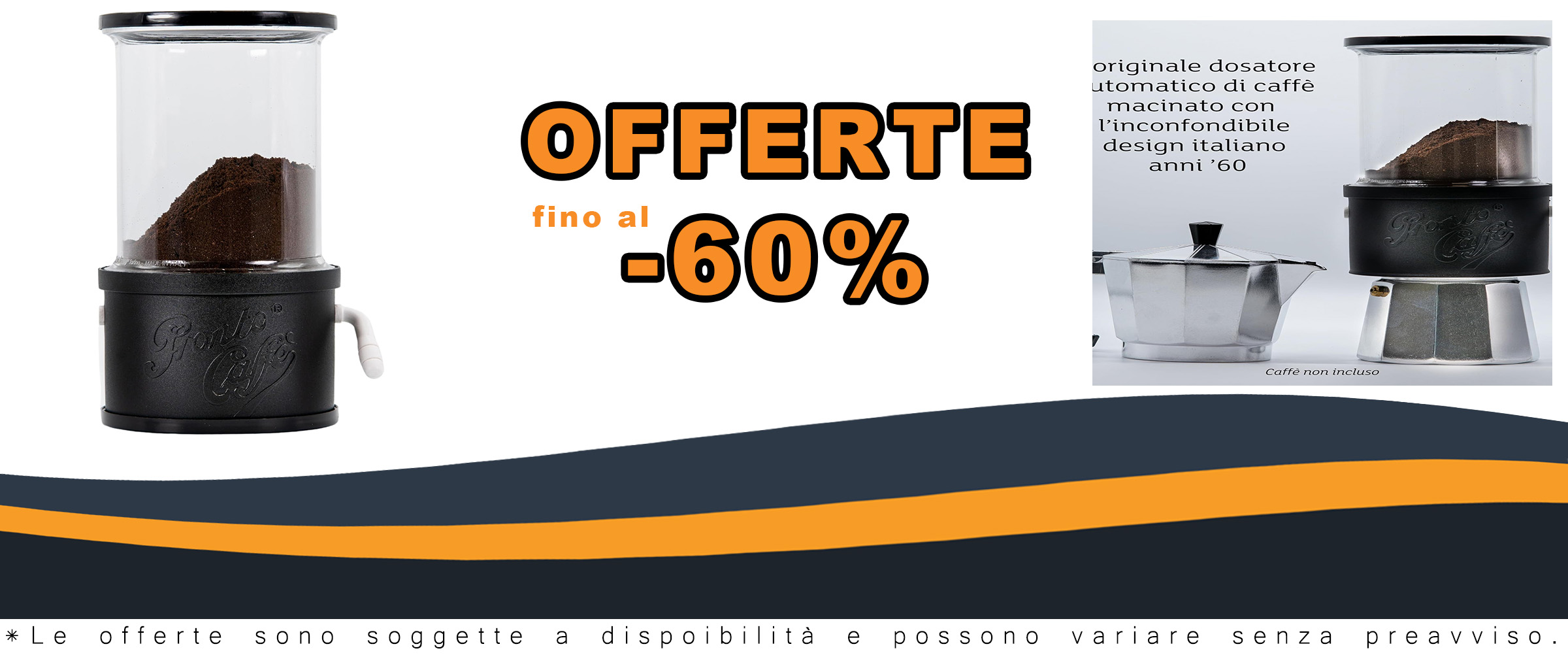 Contenitore dosacaffè Lavatelli ProntoCaffè Black per moka italiana fino a 12 tazze  