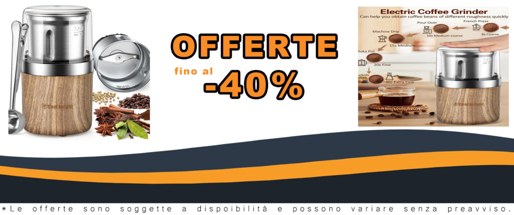 COOL KNIGHT Macina Caffè Elettrico con tazza in acciaio inossidabile e cucchiaino per caffè