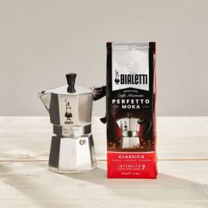Bialetti Perfetto Moka Caffè Macinato, confezione da 250 gr, perfetto per una preparazione in Moka