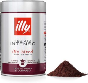 Barattolo di illy Caffè macinato per moka Tostato INTENSO, 250 grammi  