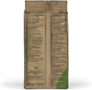 Gimoka caffè macinato Samba Biologico - 100% arabica- (Confezione da 250 Grammi) - Adatto per Moka - Intensità 6