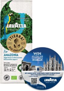 Lavazza ¡Tierra! For Amazonia, caffè macinato biologico 100% Arabica, ideale per moka con note floreali e fruttate