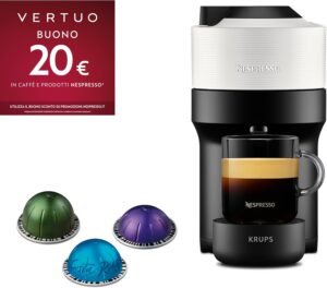 Nespresso Vertuo Pop XN9201K macchina da caffè di Krups, colore Coconut White, compatibile con capsule Nespresso Vertuo
