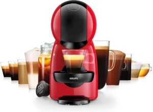 Krups Nescafé Dolce Gusto Piccolo XS, macchina da caffè ultracompatta, design rosso, modalità eco e 15 bar di pressione