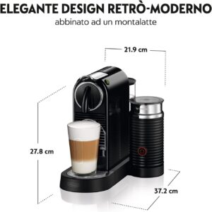 Immagine della macchina per il caffè Delonghi Citiz & Milk EN 267.BAE in un ambiente moderno con una tazza di caffè pronta