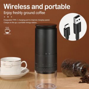 Macina Caffè Elettrico, Macinacaffè Conico in Ceramica con Display LED, Ideale per Casa e Viaggio