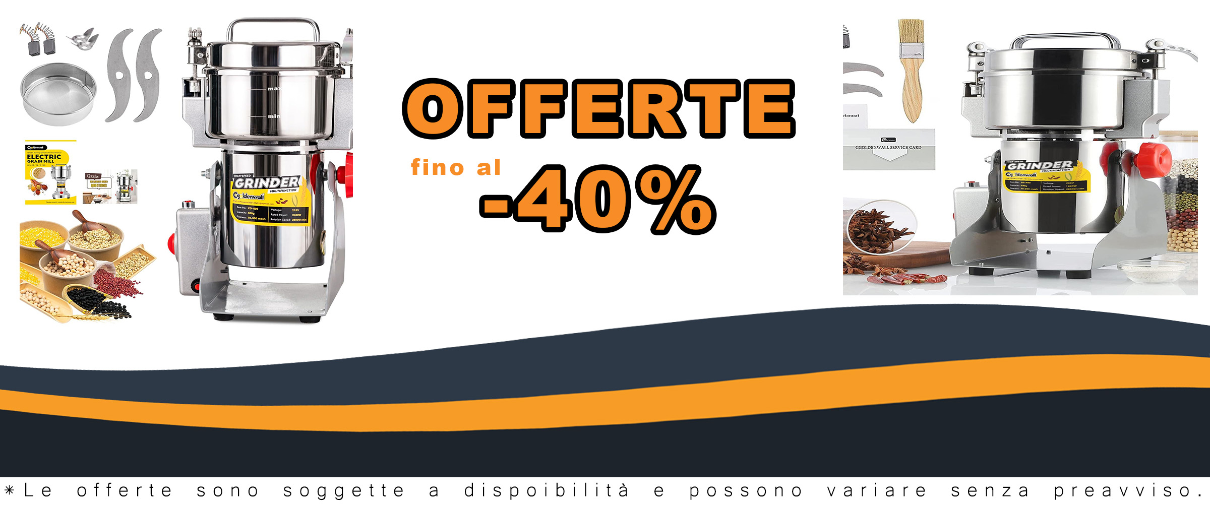 CGOLDENWALL 400g Mulino per Cereali con design Open-Cover-Stop per una macinazione sicura e veloce  