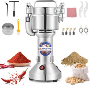 Moongiantgo Mulino per Cereali Elettrica 250g, potente mulino elettrico per cereali e spezie con motore da 950W e acciaio inox 420.
